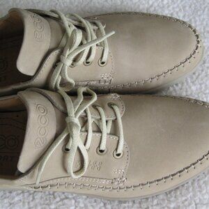 New ECCO "CROSS" Beige Leather (Nubuck) Oxford Shoes Men's US 12-12.5 (Euro 46)
